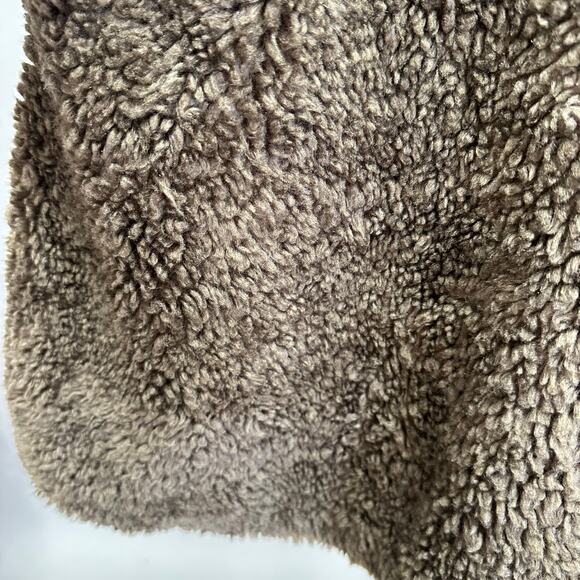Caché Brown Teddy Sherpa Coat Jacket Size Medium Plush Faux Shearling Button - Picture 11 of 16